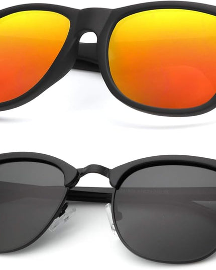 KALIYADI Polarized Sunglasses for Men and Women Semi-Rimless Frame Driving Sun glasses UV Blocking