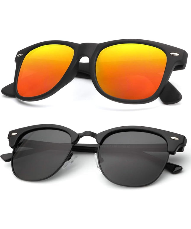 KALIYADI Polarized Sunglasses for Men and Women Semi-Rimless Frame Driving Sun glasses UV Blocking
