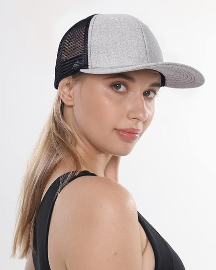 kozinu Unisex Trucker Hats Blank Mesh Snapback Hats Sport Plain Baseball Caps Adjustable Fitted Hat