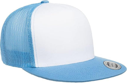 Yupoong 5-Panel YP Classic Trucker Cap | High Profile Flat Visor Snapback | OSFM | Bulk Packs Available