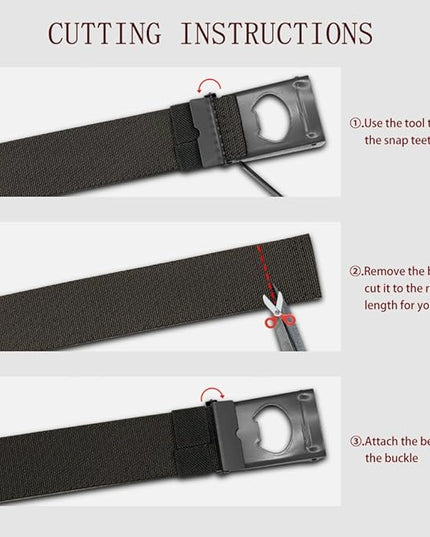 DOOPAI Stretch Canvas Belt for Men, Adjustable Elastic Holeless Web Belt for Casual, Golf, and Work, with Bottle Opener