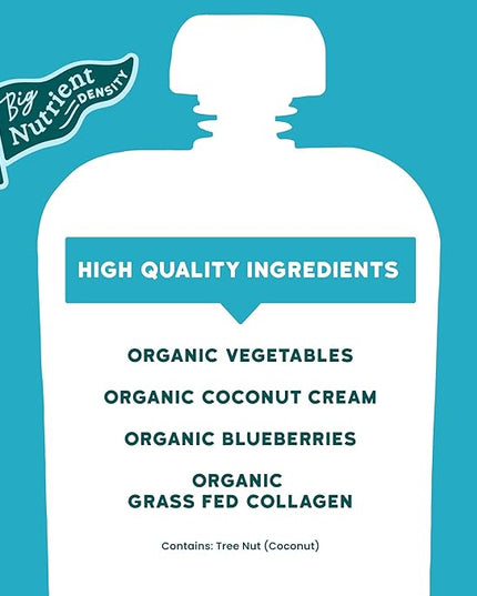 Serenity Kids 6+ Months Smoothie Baby Food Pouch - Berry Butternut, 3.5 Fl Oz, 6 Pack - Grass Fed Collagen Protein - Dairy Free Smoothie Pouch & No Added Sweeteners