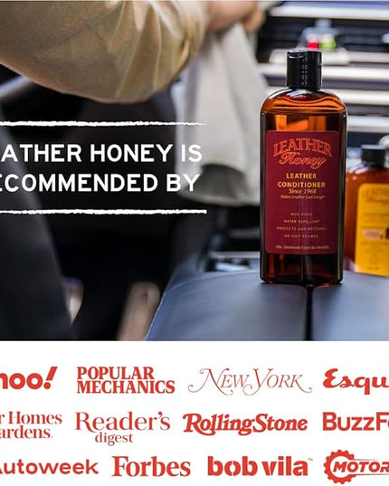 Leather Honey Leather Cleaner Spray: UV Protectant, Non-Toxic & Made in the USA Since 1968. Cleans & Protects Leather, Faux & Vinyl - Couches, Car Seats, Purses, Shoes, Bags & Tack. Safe for Any Color