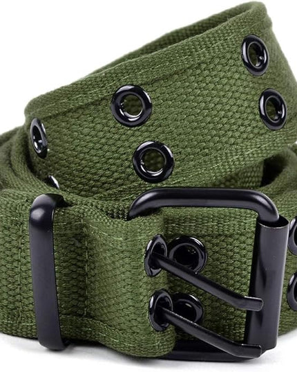 Boxed Gifts Parquet Casual Canvas Belt - Double Hole, Double Grommets for Men & Women