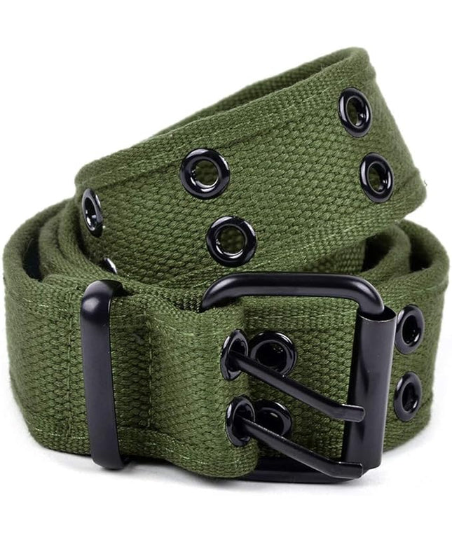 Boxed Gifts Parquet Casual Canvas Belt - Double Hole, Double Grommets for Men & Women