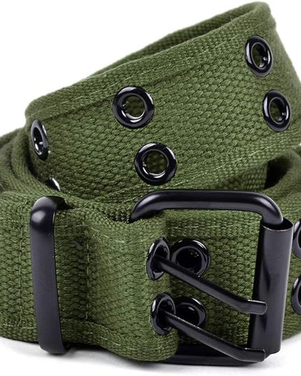 Boxed Gifts Parquet Casual Canvas Belt - Double Hole, Double Grommets for Men & Women