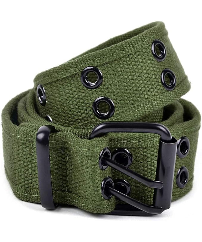Boxed Gifts Parquet Casual Canvas Belt - Double Hole, Double Grommets for Men & Women