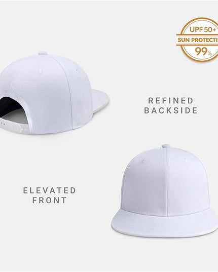CHOK.LIDS Flat Bill Visor Classic Snapback Hat Blank Adjustable Brim High Top End Trendy Color Style Plain Tone Baseball Cap