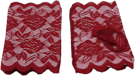 Women's Short Lace Gloves Fingerless for Driving Wedding Wrist Length Bridal Prom Gloves