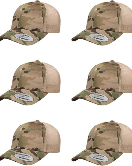 Yupoong Classic Premium Mesh 6 Panel Retro Trucker Cap | Mid Profile Snapback | OSFA | Bulk Pack Available
