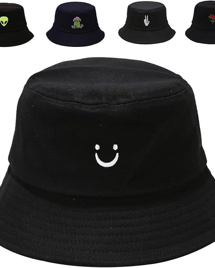 Cotton Bucket Hat for Women Men Summer Travel Sun Beach Bucket Cap, Unisex Outdoor Fisherman Hat