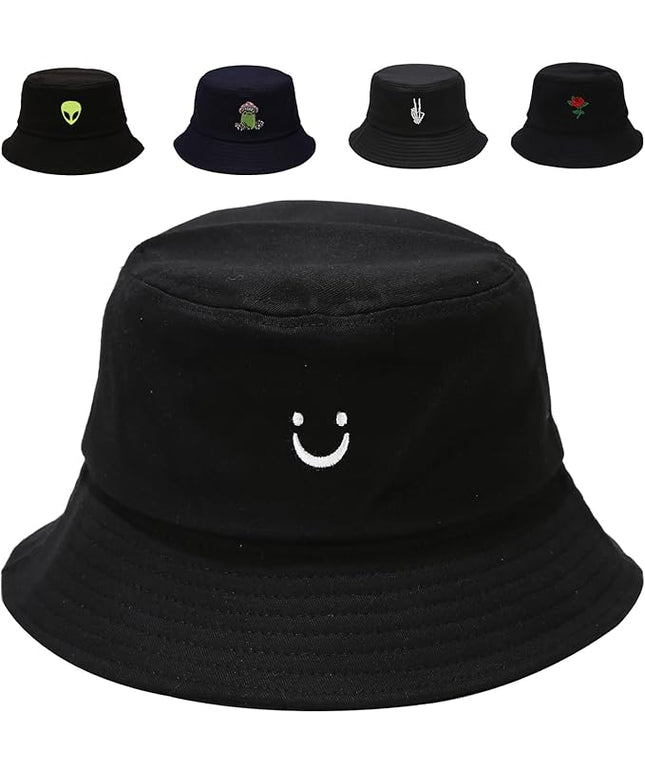 Cotton Bucket Hat for Women Men Summer Travel Sun Beach Bucket Cap, Unisex Outdoor Fisherman Hat
