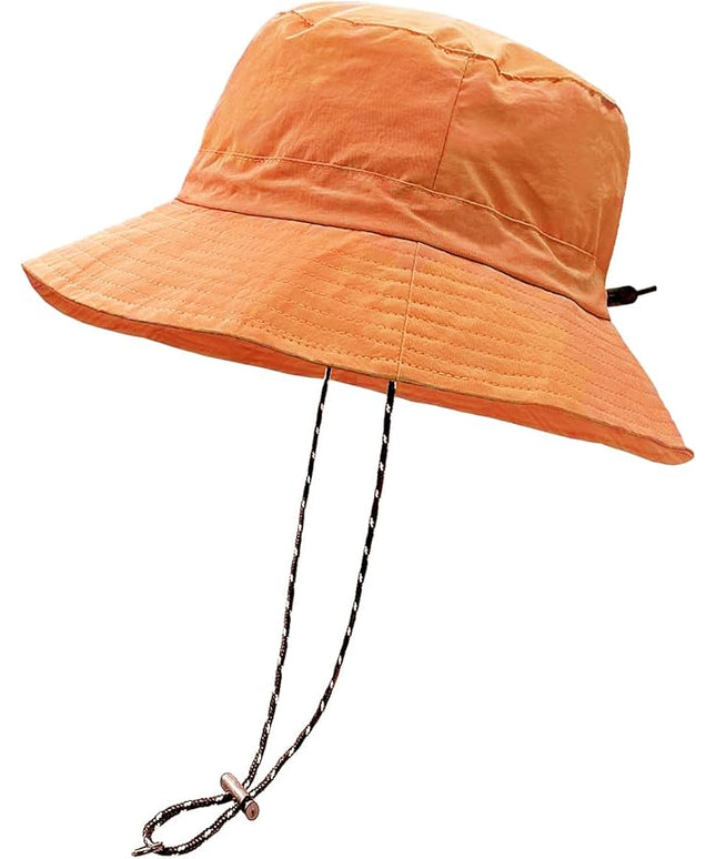 woogwin Waterproof Bucket Rain Hat with Chin Strap Quick Dry Packable Boonie Sun Hat Safari Hat UV Protection