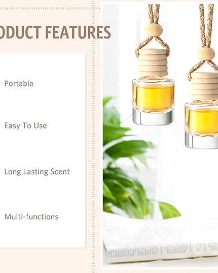 BBTO 100 Pcs Car Air Fresheners Diffuser with Wooden Empty Aromatherapy Diffuser Clear Fragrance Holder Pendant Hanging Perfume Fresheners Bottles for Car Decor(Clear Classic)