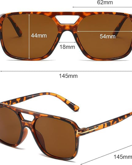 Classic Aviator Sunglasses for Women Men Retro Rectangle Trendy Square Shades Sun Glasses SG3885