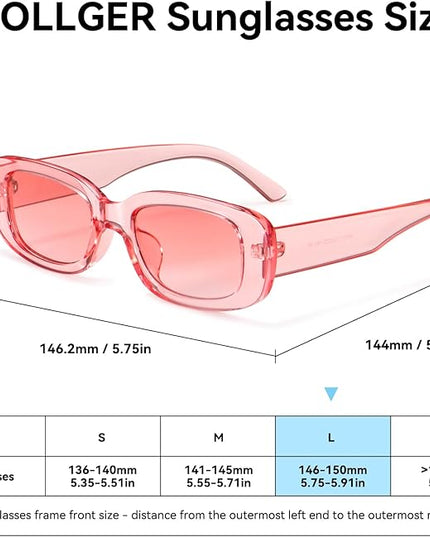 Dollger Rectangle Sunglasses for Women Men Trendy Retro Fashion Sunglasses UV 400 Protection Square Fram