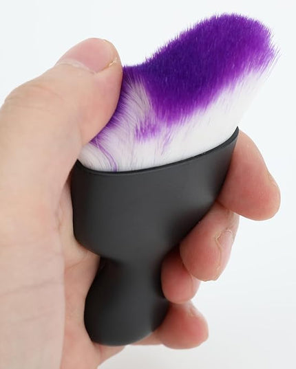 Car Detailing Brush, Soft Bristle Cleaning Brush, Scratch-Free Auto Duster Tool for Dashboard, Air Vents, Leather & Interior Cleaning (Black&Purple with Cap)
