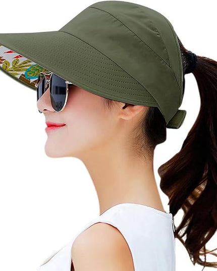 HINDAWI Sun Hats for Women Wide Brim UV Protection Sun Hat Summer Beach Packable Visor