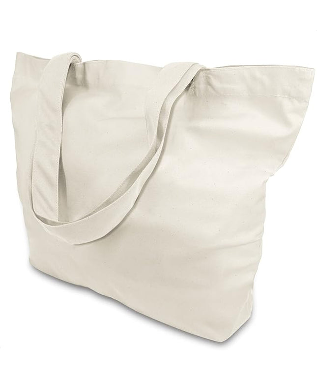 TOPDesign 3-Pack Super Strong Large 12oz Cotton Canvas Tote Bags, Reusable Grocery Shopping Cloth Bags, Fashionable Two-Tone Totes for Crafts, DIY Your Creative Designs