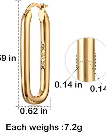 18K Gold Plated Chunky Hoop Earrings for Women Fashion Thick Gold Hoops Set Jewelry for Birthday Christmas Gifts