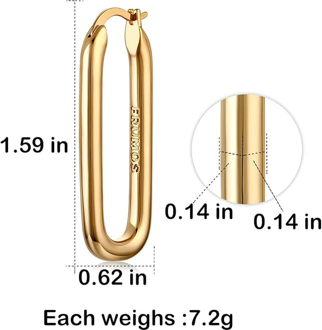 18K Gold Plated Chunky Hoop Earrings for Women Fashion Thick Gold Hoops Set Jewelry for Birthday Christmas Gifts