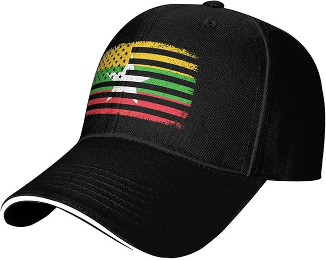 Unisex Baseball Cap Trucker Dad Hat for Men Women Adjustable Outdoors Sun hat Black