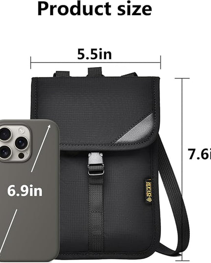 Passport Holder for Travel Pouch Neck Wallet for Traveling Women Men with RFID Blocking Waterproof and Slim Neck Pouch Adjustable Neck Strap (Z-Blue)