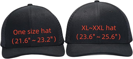 Mesh Snapback Hat (M/L/XL/XXL) - Blank Structured Men's Trucker Hats-Baseball Caps - Adjustable Ball Cap