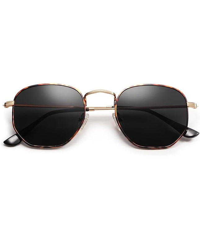 SOJOS Square Polarized Sunglasses for Women Men Small Hexagonal Polygon Shades SJ1072