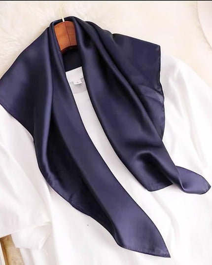 CHUNG Women's Square Satin Scarf 27.5" Bandanas Solid 50s Retro Neck Scarves Emulation Silk Handbag Hair Ribbons Necktie