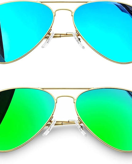 Joopin Polarized Metal Aviation Sunglasses Men, Classic Military Sun Glasses Women, Rectangle Shades UV400 Protection Costume