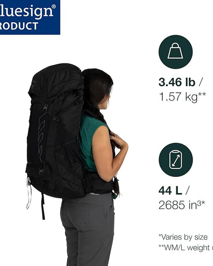 Osprey Tempest 44L Women's Lightweight Hiking Backpack - Daypack for Travel & Camping, Red Pampas/Coal Grey, XS/S