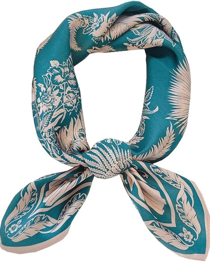 ANDANTINO 100% Real Mulberry Silk Scarf -21'' x 21''- Lightweight Neckerchief –Women Men Small Square Digital Printed Scarves