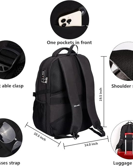 SHRRADOO Anti Theft Laptop Backpack Travel Backpacks with usb Charging Port for Women Men High School College Backpack Computer Bag Fits 17 Inch Laptop,Grey