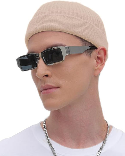 ROYBENS Thin Swag Wool Short Fisherman Beanie for Men Women, Knit Cuff Trawler Beanie Watch Hat, Soft Spring Fall Skull Cap