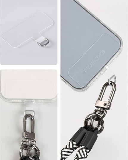 project-cb Phone Tether Tab 2 Pack,Universal Phone Lanyard Patch Without Adhesive,Phone Strap Replacement Part for Cell Phone (White&Clear)