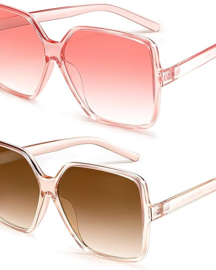 Dollger Oversized Square Sunglasses for Women Big Large Wide Fashion Shades for Men UV Protection Unisex