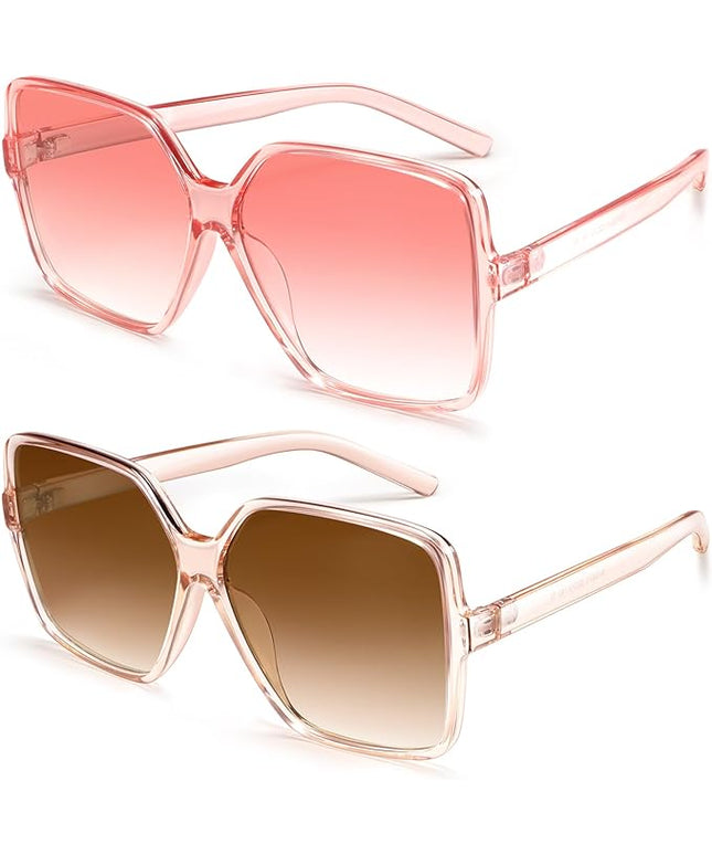 Dollger Oversized Square Sunglasses for Women Big Large Wide Fashion Shades for Men UV Protection Unisex