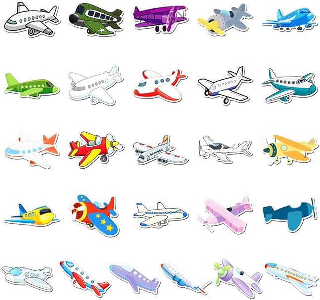 Colorful Airplane Vinyl Stickers, 50 PCS Waterproof Cartoon Aircraft Decals for Laptops, Scrapbooking, Journals, Water Bottles, Phones, Notebooks & DIY Decor