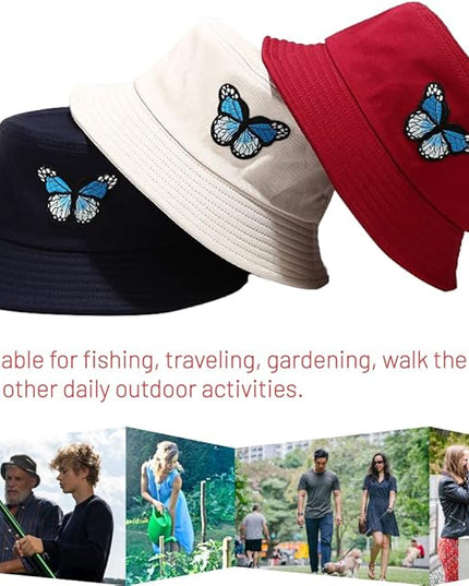 Cotton Bucket Hat for Women Men Summer Travel Sun Beach Bucket Cap, Unisex Outdoor Fisherman Hat
