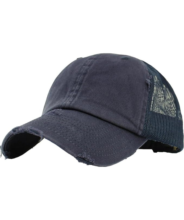 KBETHOS Vintage Washed Distressed Cotton Dad Hat Baseball Cap Adjustable Polo Trucker Unisex Style Headwear