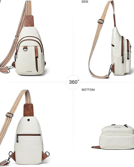 7L Sling Bag for Women Men Leather Small Sling Backpack Daypack Anti Theft Fanny Pack Crossbody Purse Travel