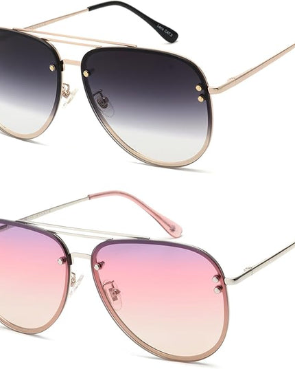 Trendy Oversized Aviator Sunglasses Womens, Retro Cute Big Shades Women's Fashion Sun Glasses UV Protection VF2203