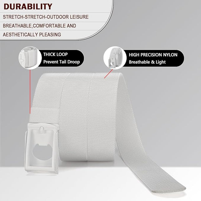 DOOPAI Stretch Canvas Belt for Men, Adjustable Elastic Holeless Web Belt for Casual, Golf, and Work, with Bottle Opener