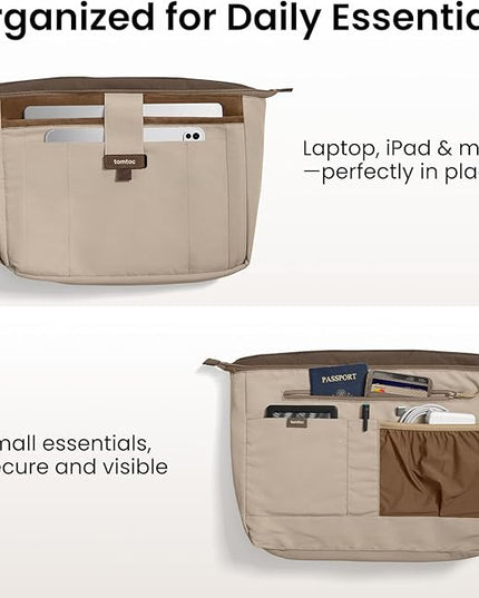 tomtoc 16-inch Puffy Laptop Tote Bag for Women 13.5L, Lightweight Puffer Work Tote with Padded Laptop Compartment for 15/16-inch MacBook, Large Capacity Tote Bag for Office, Business, Daily Essentials