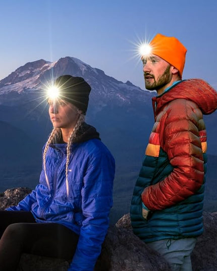 POWERCAP LED Hat Light 150 Lumens Rechargeable Fleece Beanie with Bright Built-in Headlamp Waterproof LED Warm One Size Cap