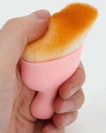 Car Detailing Brush, Soft Bristle Cleaning Brush, Scratch-Free Auto Duster Tool for Dashboard, Air Vents, Leather & Interior Cleaning (Pink&Brown with Cap)