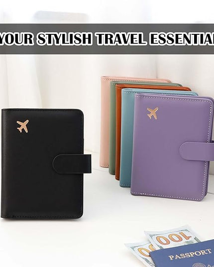 Melsbrinna Premium Leather Passport Holder Covers Case, Waterproof Rfid Blocking Travel Wallet Passport Holder with Pen Holder, Cute Passport Book for Women/Men