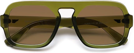 VANLINKER Oversized Retro Square Aviator Sunglasses for Women Men 70s Vintage Style Trendy Big Flat Top Sun Glasses VL9826
