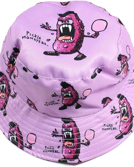 Pickle Monsters Bucket Hat - Fun Pickleball Hat Featuring The Dreaded Crew - 3 Sizes!